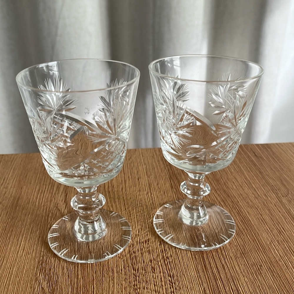 1960 Bohemia Crystal Cut Crystal Pinwheel liquor Glass